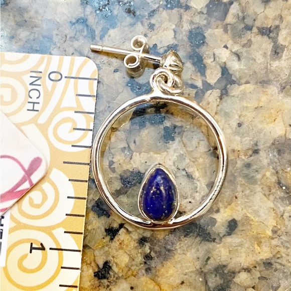 Beautiful Lapis Lazuli Sterling Silver Earrings - Picture 3 of 3